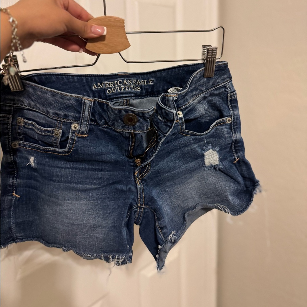American Eagle Outfitters Distressed Blue Jean Shorts